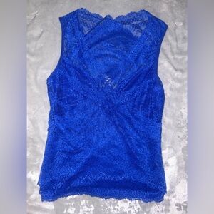 Royal Blue Lace Sleeveless Top